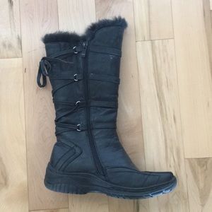 Black Faux Fur Lined Boots - see photos